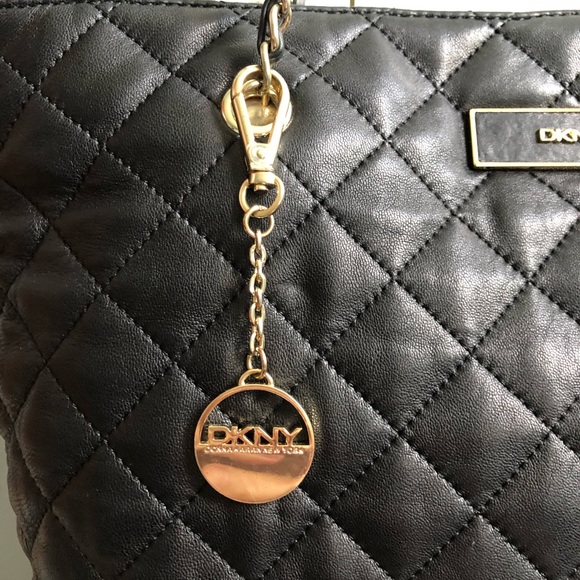 Vintage Donna Karan DKNY Quilted Leather Tote Bag - Picture 4 of 8